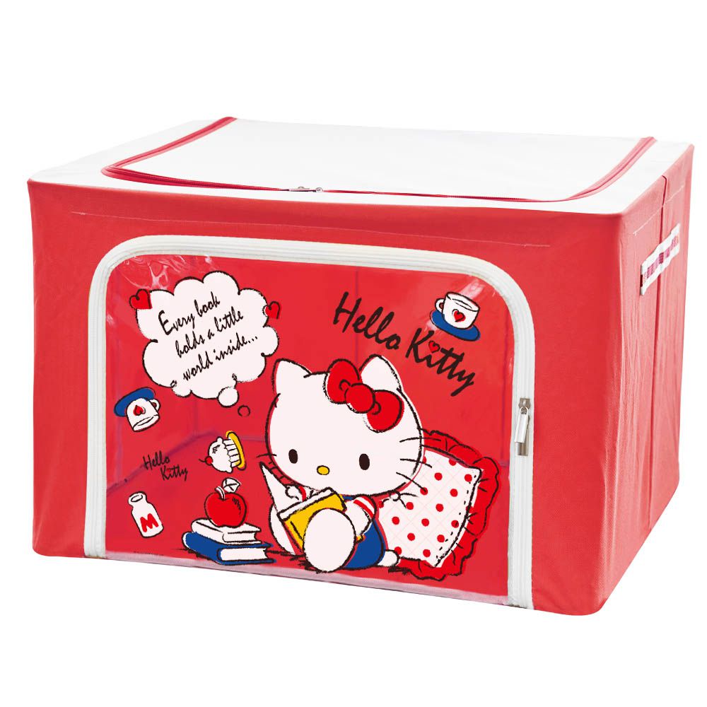 收納王妃 - 三麗鷗Sanrio【KITTY閱讀】66L牛津收納箱 衣物收納箱 置物箱