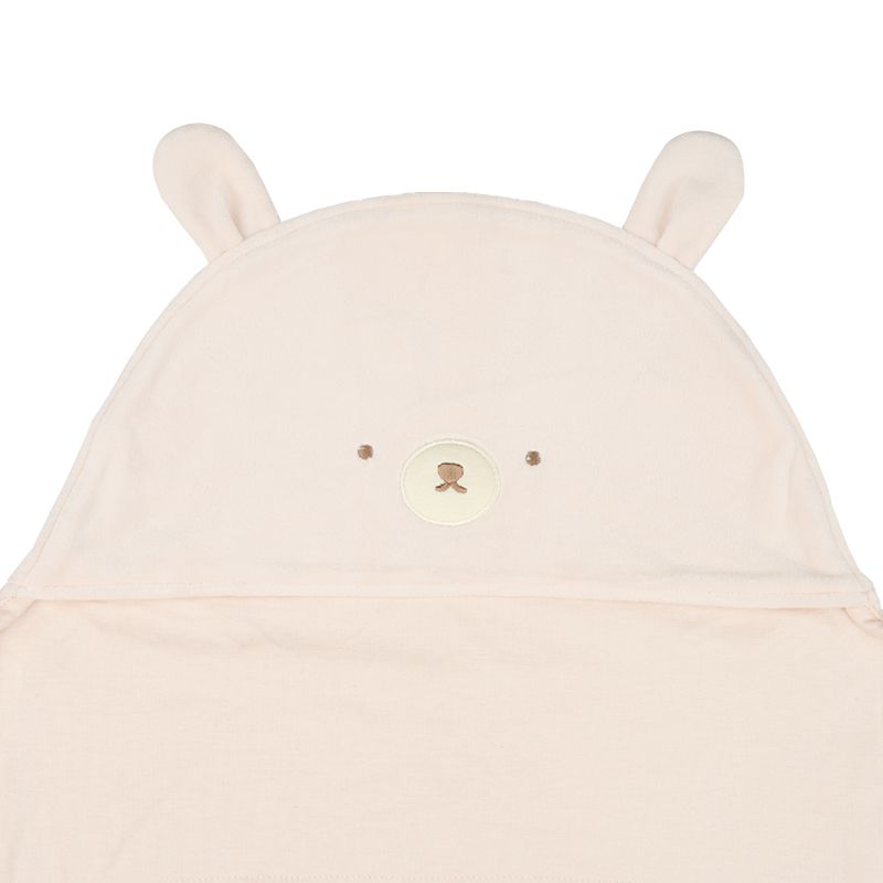 akachan honpo - 包巾 完全包覆型-暖呼呼天鵝絨-粉紅色 (50~70cm)