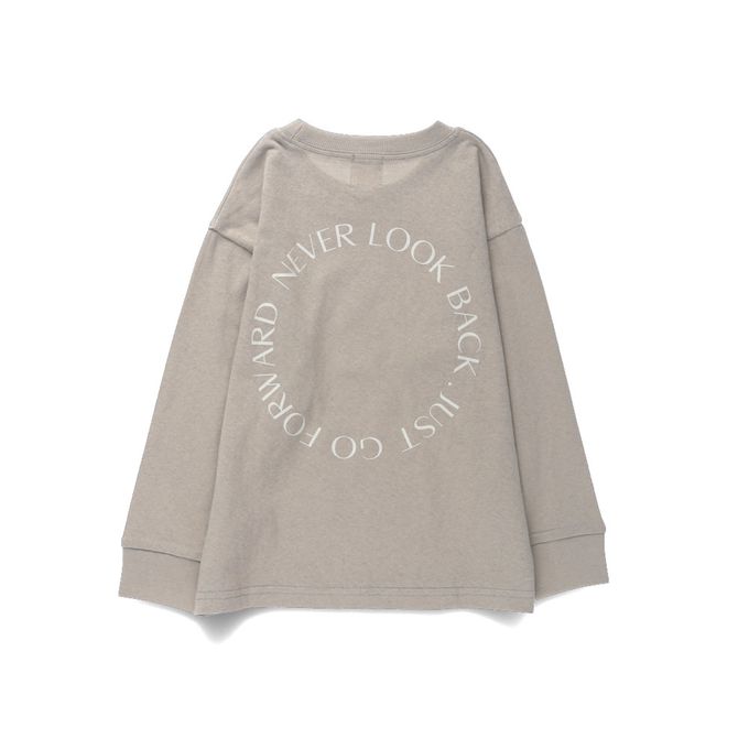 日本 BRANSHES - 純棉簡約英文logo薄長袖上衣-藍色雙行-米白