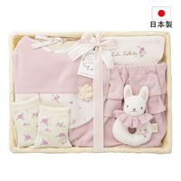 akachan honpo - 日本製新生兒禮盒-兔子 (哺乳圍兜:50~70cm 圍兜:60~70cm 內褲:50~90cm 襪子:11~13cm)-日本製