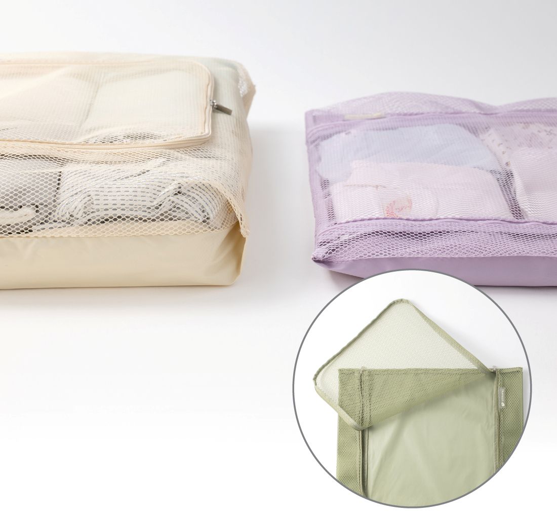 韓國 byfulldesign - (防潑水)韓製衣物整理網眼收納包-海軍藍