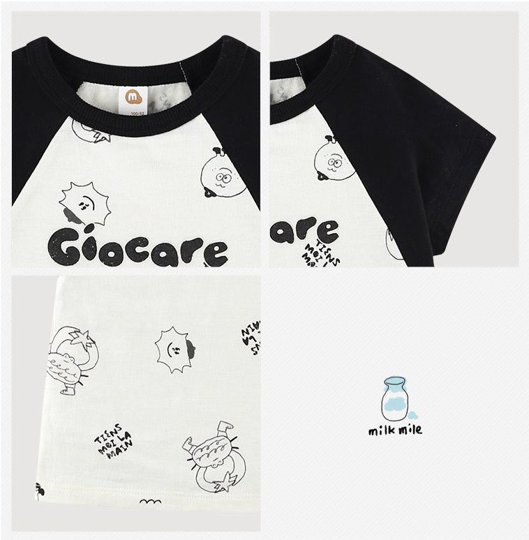 韓國 milk mile - 童趣原子筆塗鴉上衣-黑