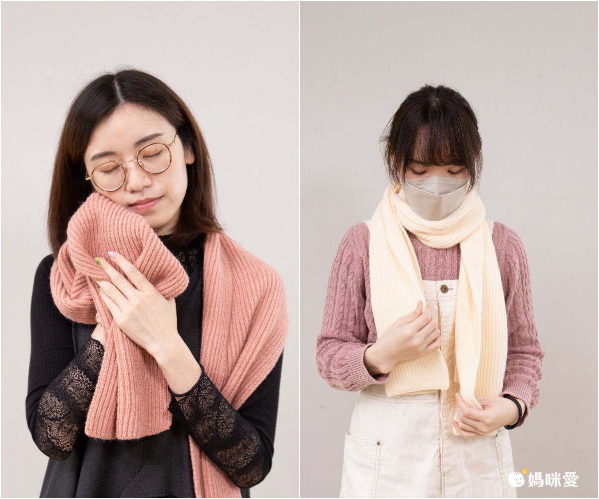 編媽精選 - 百搭直條紋針織圍巾-卡其色 (25x170cm)