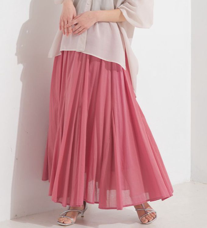 日本 OMNES - 100%印度棉 清爽飄逸長裙-綠條紋