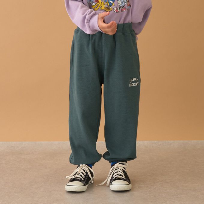 日本 b-ROOM - 舒適鬆緊縮口運動褲-白