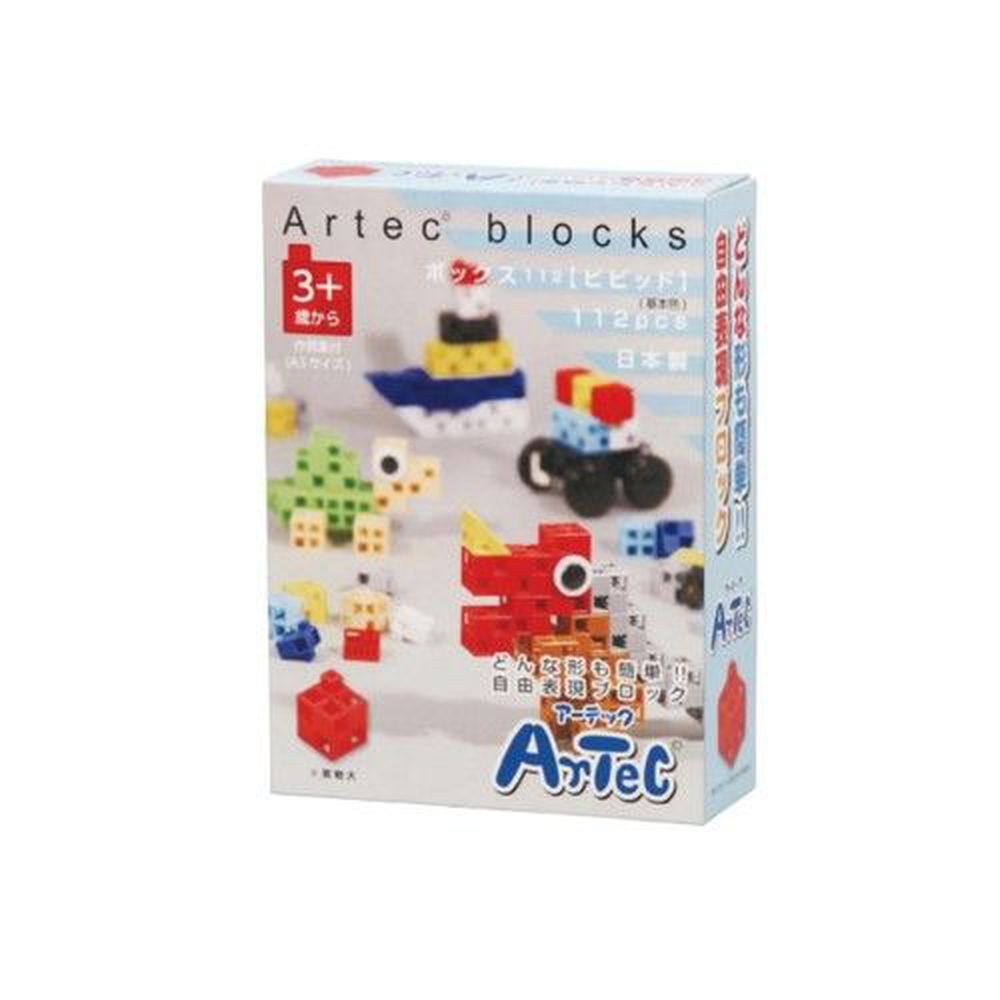 日本 Artec - 藍盒積木112PCS-基本色系