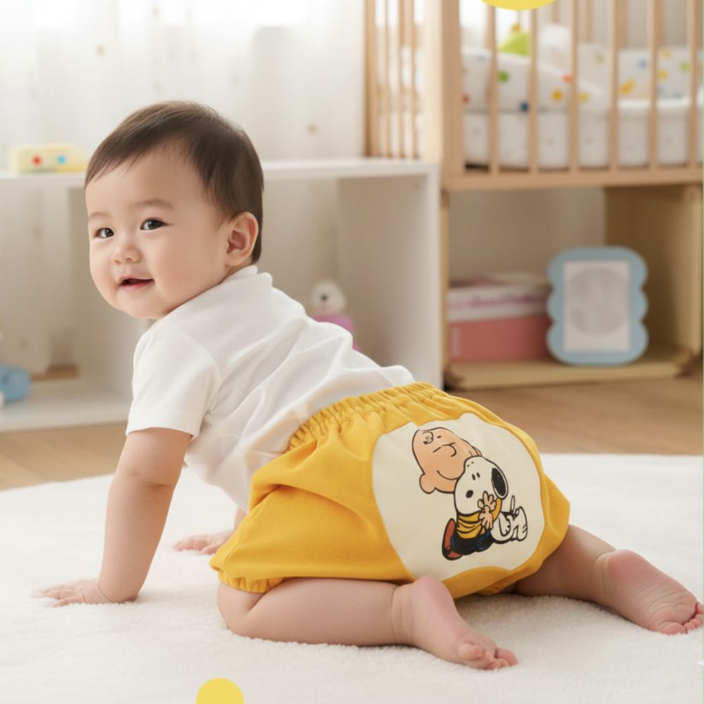 造型屁屁褲-查理&史努比-黃色