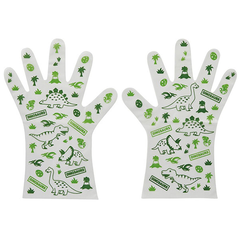 日本 SKATER 代購 - 兒童手套10雙組-恐龍世界-綠