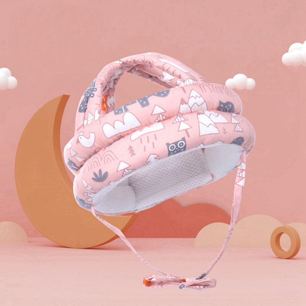 Vanibaby - 寶寶學步防摔帽 透氣防撞安全帽-粉色森林（升級款透氣網布）