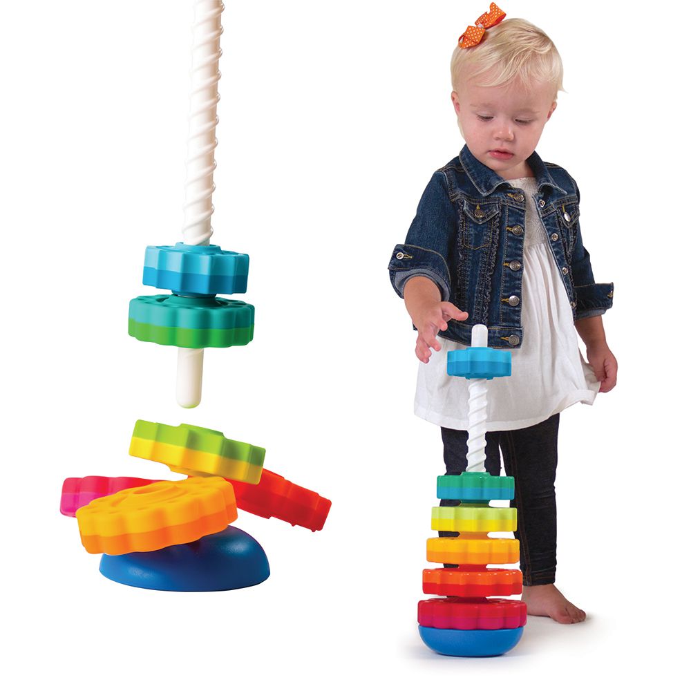 美國 FatBrain - 彩虹旋轉樂-雙色轉盤6個