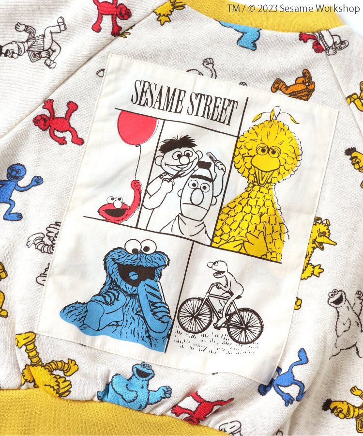 日本 apres les cours - 聯名限定 芝麻街印花大學T-米黃