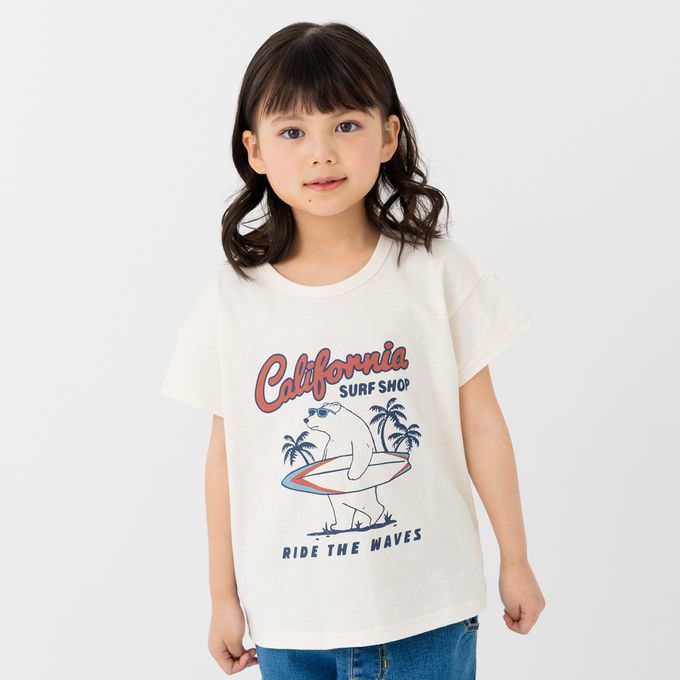 日本 Chil2 - 100%棉 可愛印花短袖上衣-老虎-黑