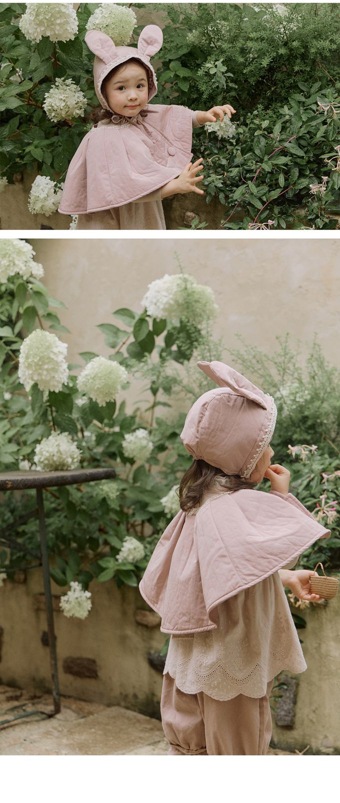 韓國 Puellaflo - 淘氣大鈕扣裝飾斗篷-灰藍綠