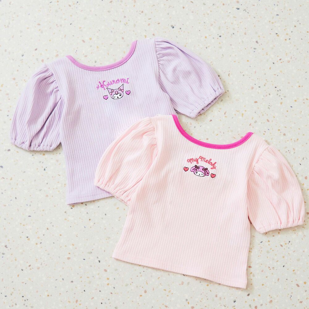 日本 ma lalumiere store - 三麗鷗聯名 背交叉澎澎短袖上衣-酷洛米-紫