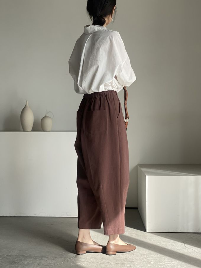 韓國女裝連線 - 知性背後抓褶翻領長袖襯衫-象牙白 (FREE)