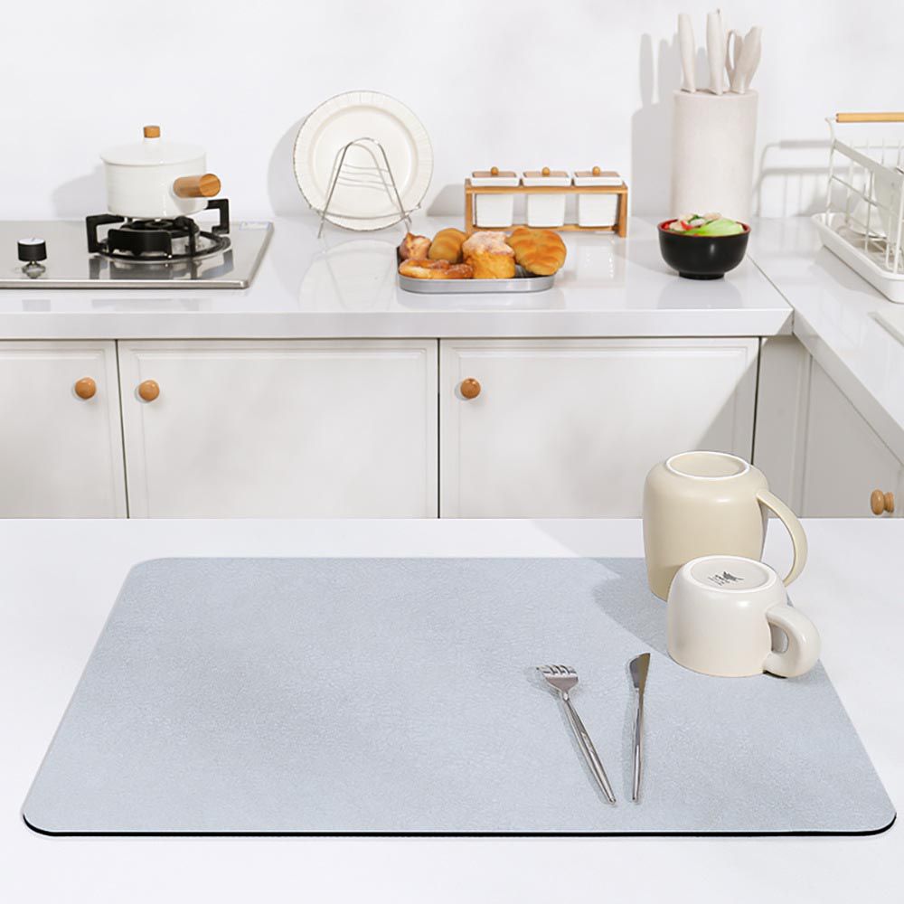 廚房/吧台吸水防滑隔熱墊-簡約素色-灰色