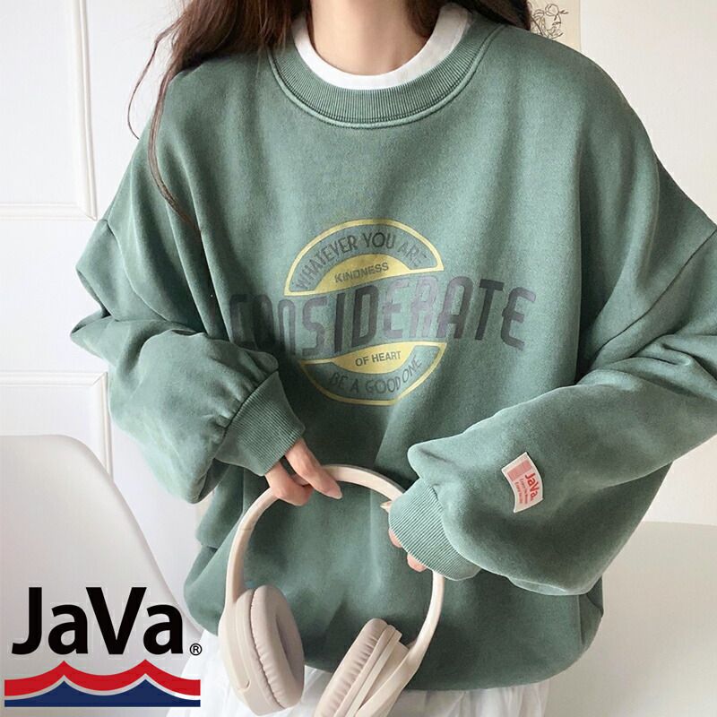 日本 Classical Elf - 水洗復古感印花寬鬆大學T-灰藍