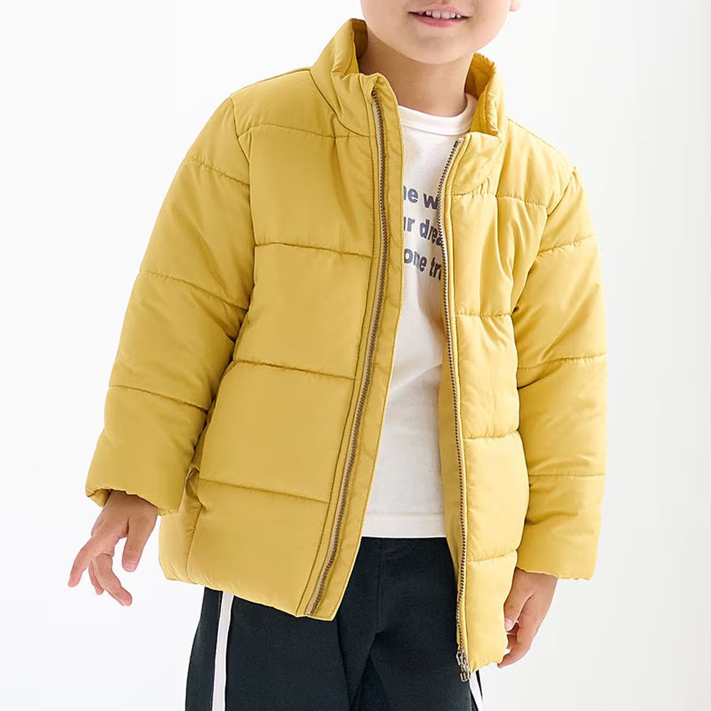 GITA 小立領輕量百搭保暖鋪棉外套-黃