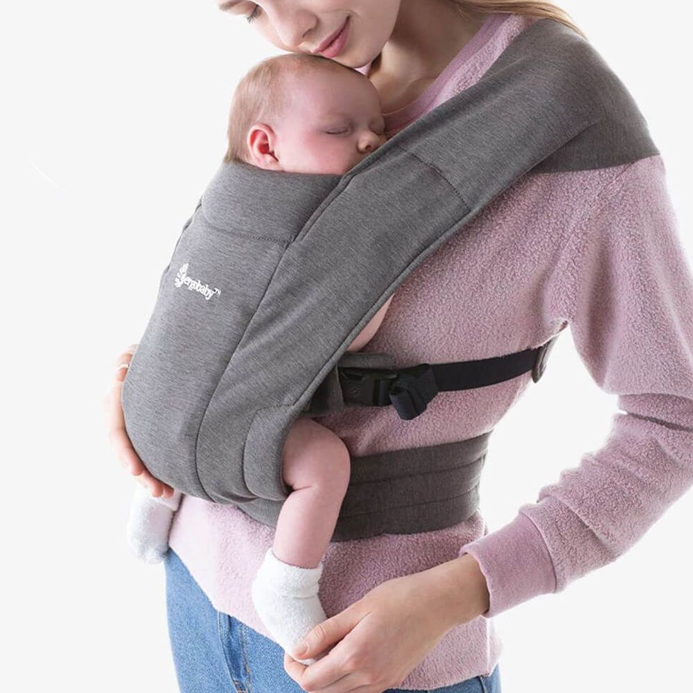 美國 ergobaby - Embrace環抱二式初生嬰兒背帶-灰色