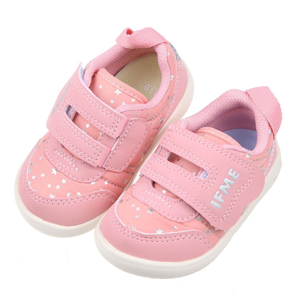 日本IFME - 輕量系列星星粉紅寶寶機能學步鞋-粉紅色