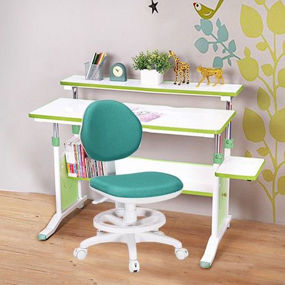 創意小天才 - 第五代兒童專用90cm調節桌二件組(桌+椅)/兒童書桌椅-清新綠