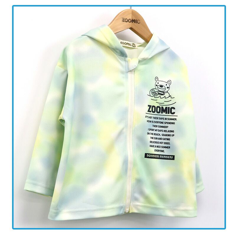 日本 ZOOLAND - 網眼輕量柔軟小耳朵薄外套-粉藍色系