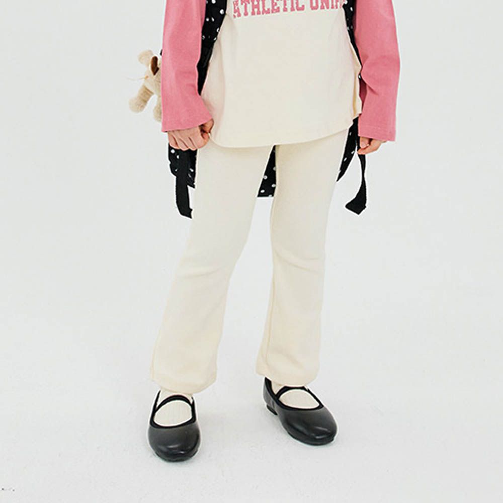 W.S.B. 鬆緊腰極簡小喇叭內搭褲-米