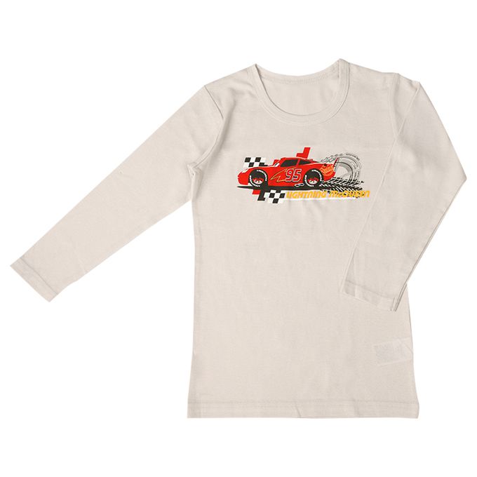 akachan honpo - 圓領長袖T恤2件組-汽車總動員-灰色