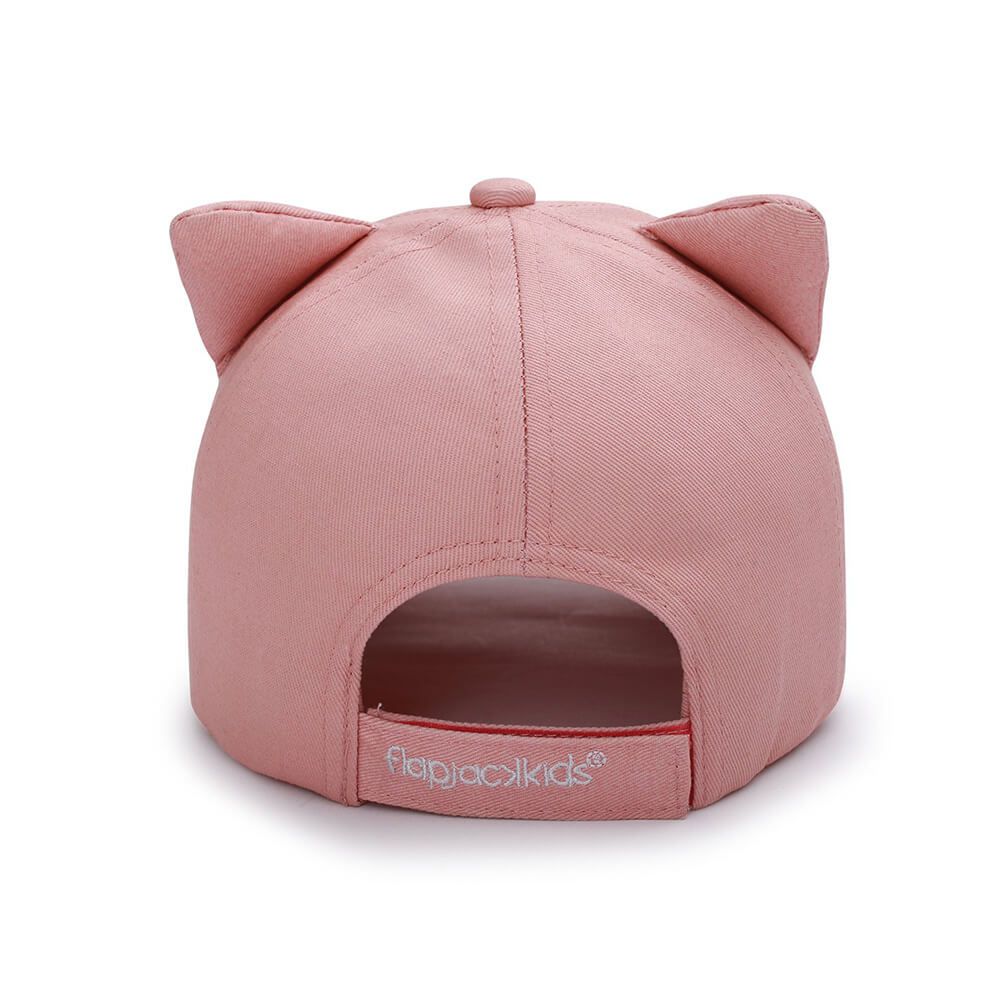 加拿大 flapjackkids - 3D防曬透氣棒球帽-貓咪-粉色 (4y-6y)