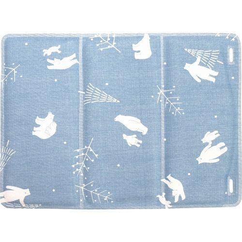 日本小泉 - 多功能背包涼感墊/推車墊(附掛繩)-熊熊森林-薄荷綠 (28x20cm)