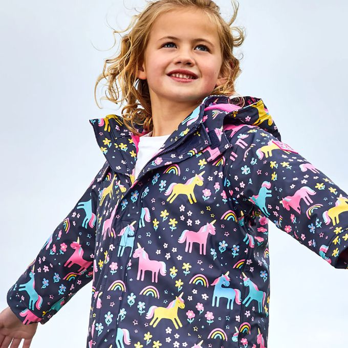 英國 JoJo Maman BeBe - 防雨/防風刷毛外套-獨角獸