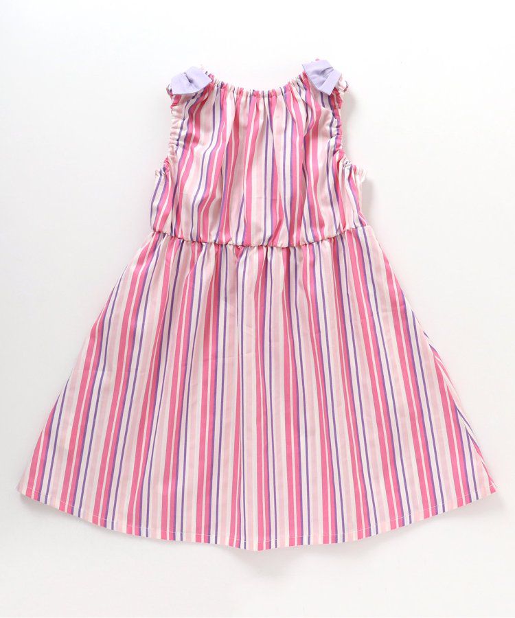 日本 apres les cours - 肩蝴蝶結浪漫印花無袖A字洋裝-向日葵-水藍