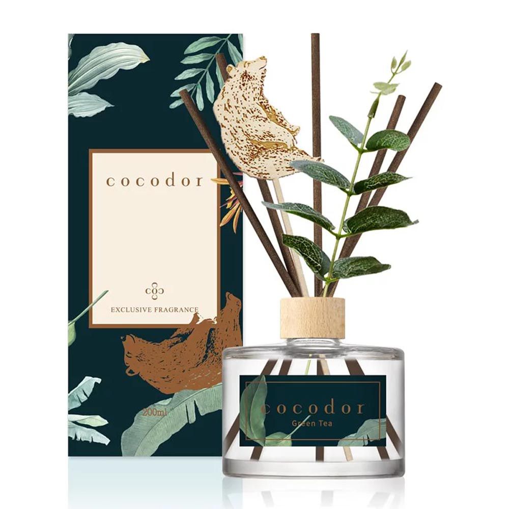 韓國 cocodor - 棕熊系列擴香瓶(綠葉款)-綠茶-200ml