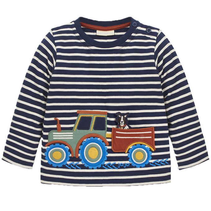 英國 JoJo Maman BeBe - 嬰幼兒100%純棉長袖上衣-前往牧場