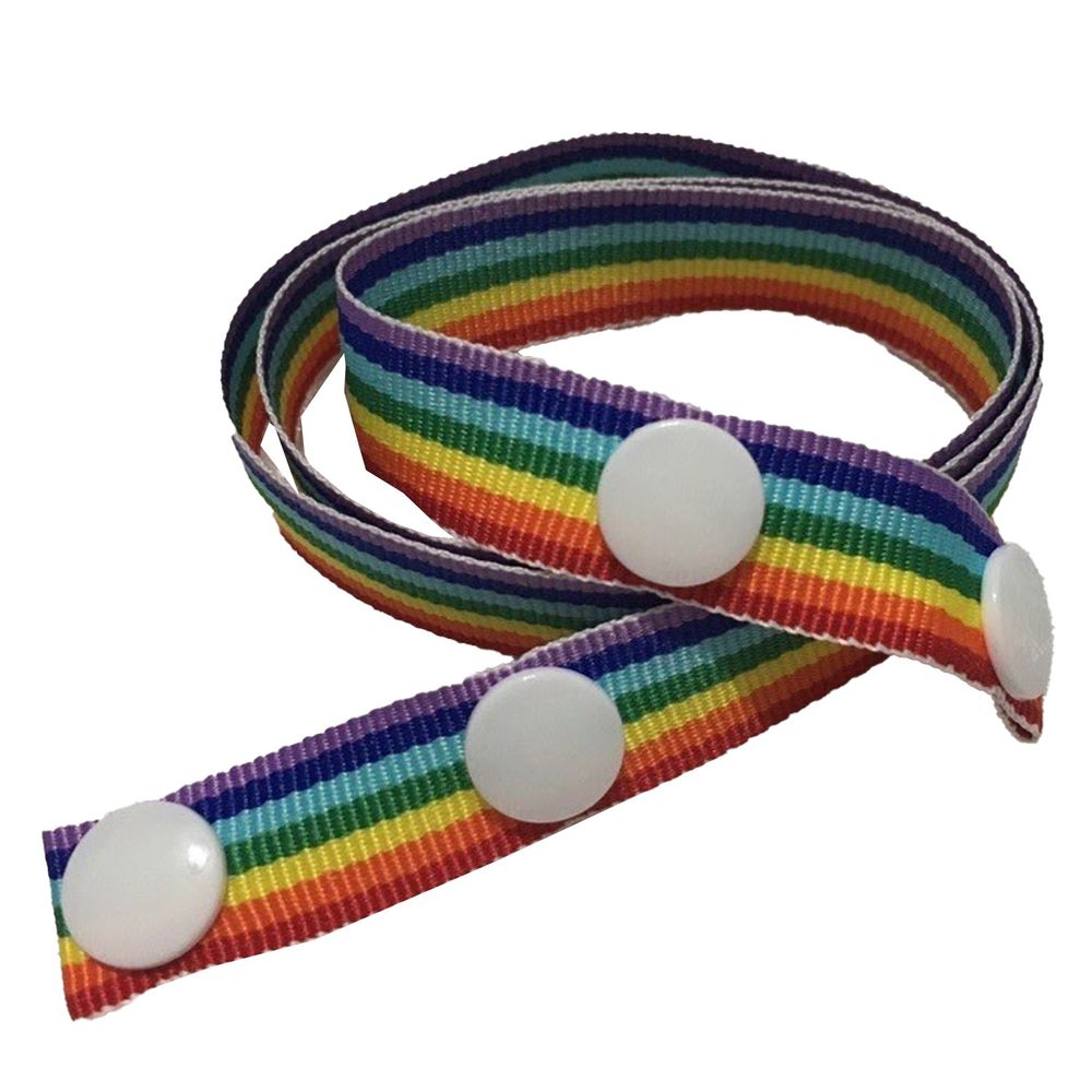 成人款口罩掛繩-寬版織帶-彩虹 (60cm)