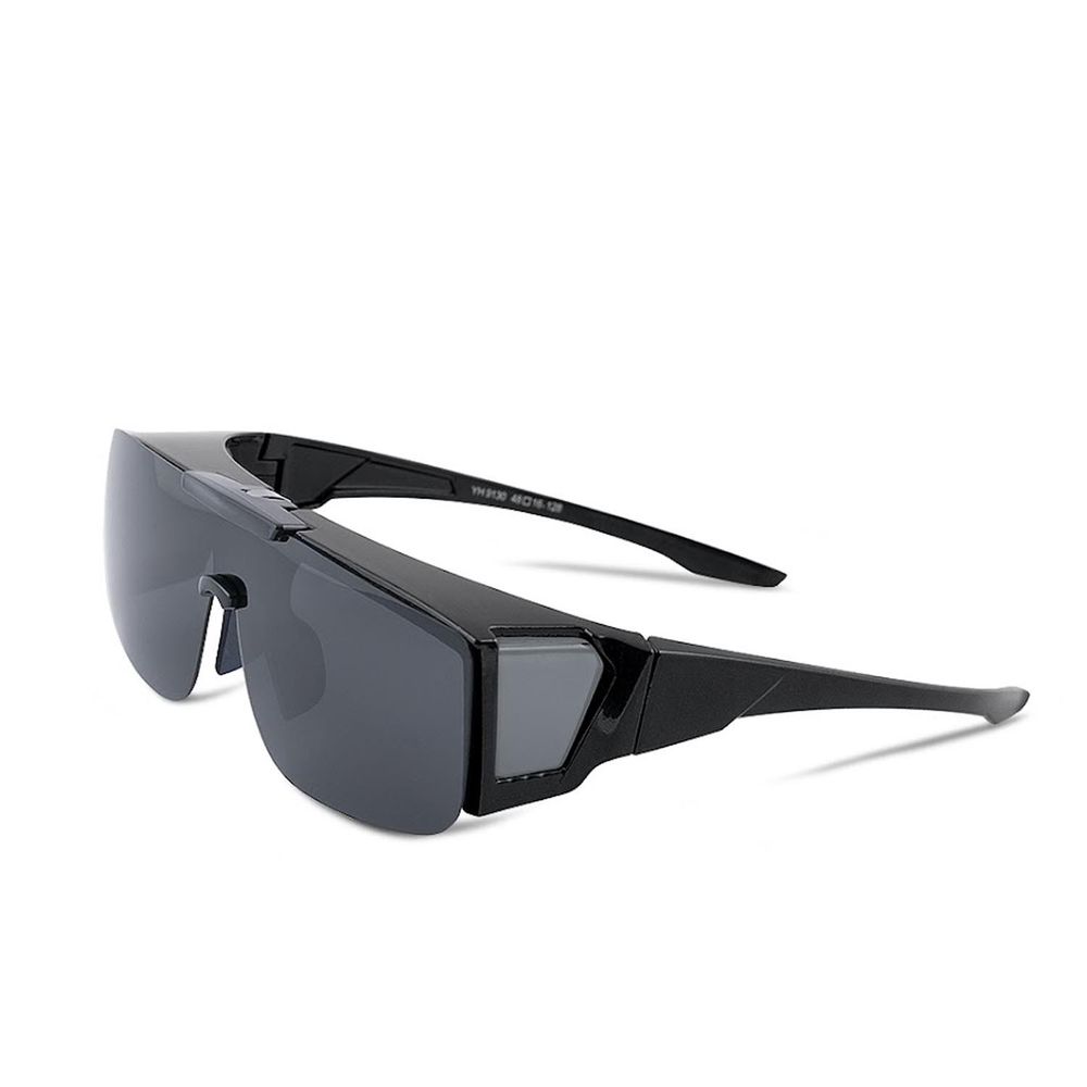 ALEGANT - 多功能可掀月影黑偏光墨鏡/MIT/掀蓋式/外掛式/上掀/全罩式/車用UV400太陽眼鏡/戶外休閒套鏡