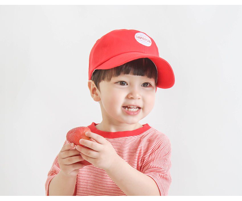 韓國 Babyblee - 字母徽章純色棒球帽-杏 (頭圍：51-55cm)