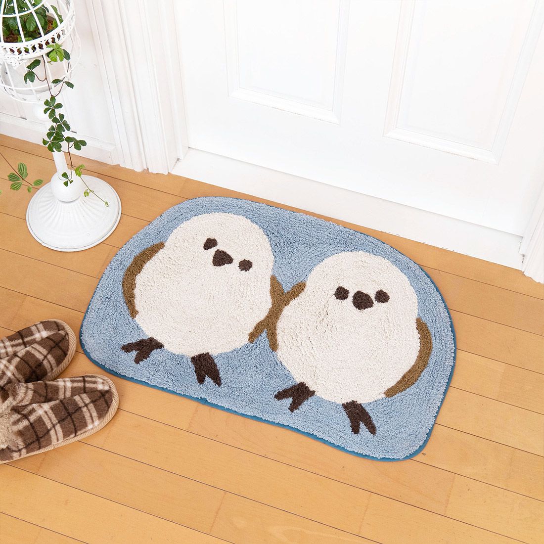 日本 TOMO - 動物系 短絨吸水腳踏墊/地墊-小文鳥 (約65×42cm)