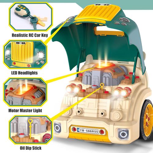 兒童擬真卡車引擎維修套裝聲光玩具61件組