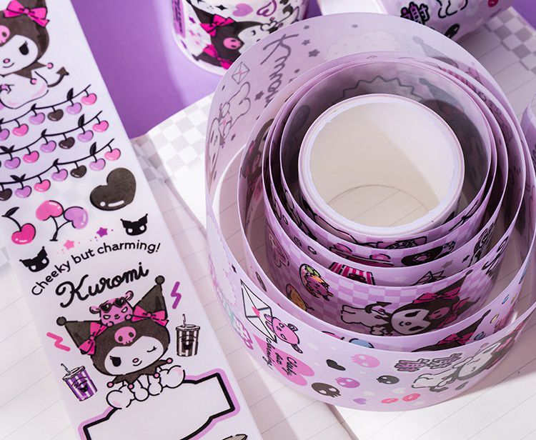 卡通筆記手帳膠帶-卡通人物大耳狗-藍色 (總長300cm)-款式隨機