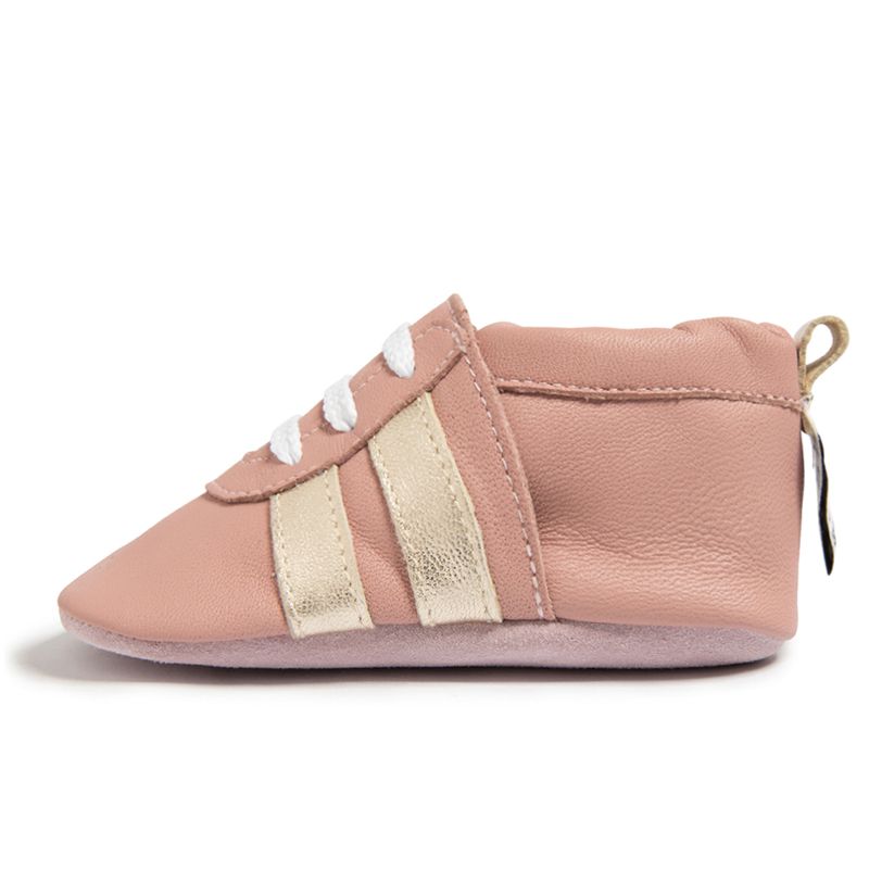 英國 shooshoos - 健康無毒真皮手工鞋/學步鞋/嬰兒鞋-綿花糖(粉橘)