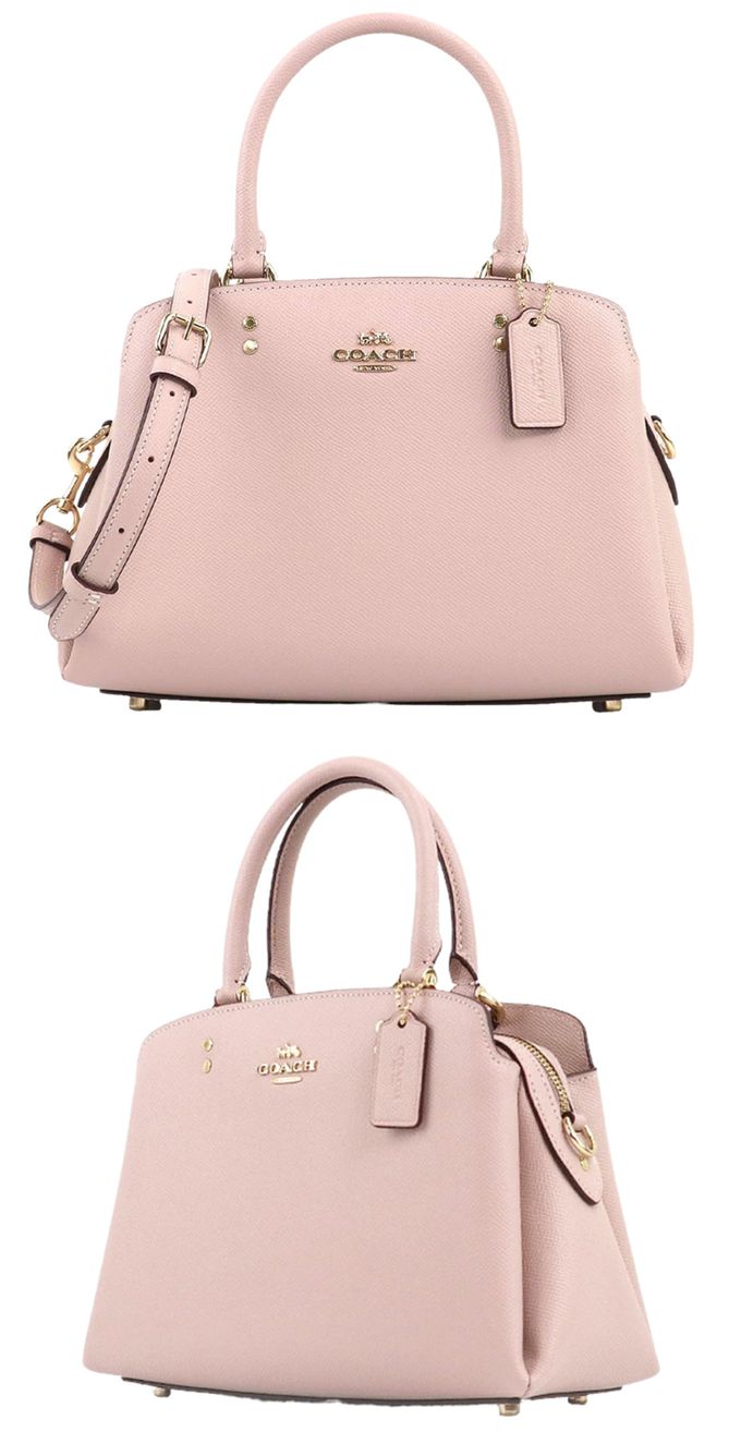 COACH - 經典LOGO防刮皮革兩用包 (淺粉)