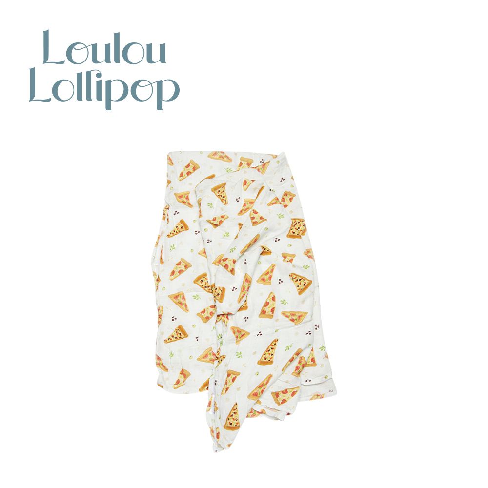 Loulou Lollipop - 竹纖維透氣包巾-主題款-披薩派對 ((120x120cm))
