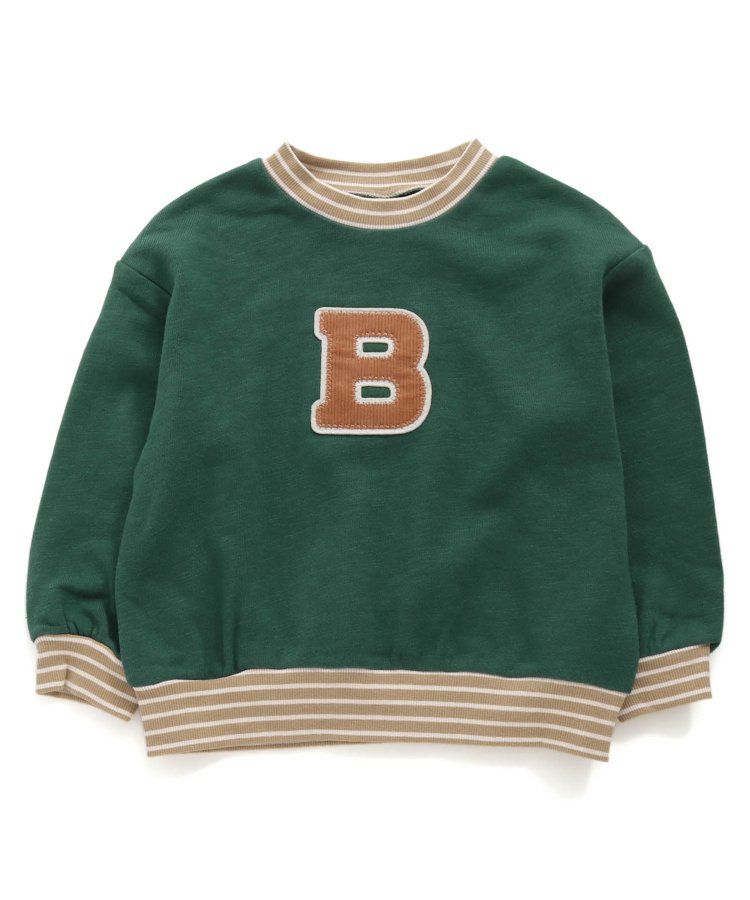 日本 apres les cours - 清爽學院風裏毛長袖運動衫-草綠