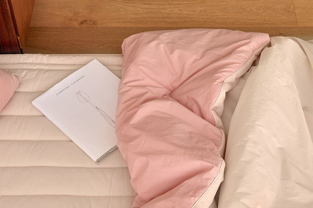 韓國 Maatila - 可水洗雙色高密度60支棉棉被(贈收納袋)-玫瑰花茶