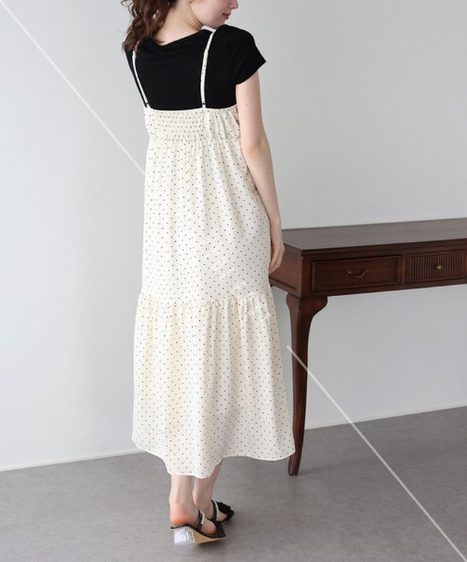 日本 BLUE EAST - 優雅皺摺度假花卉吊帶洋裝-米杏 (M)