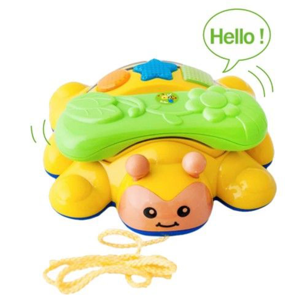 DJ Toys - 寶寶拖拉音樂電話車-黃色小蜜蜂