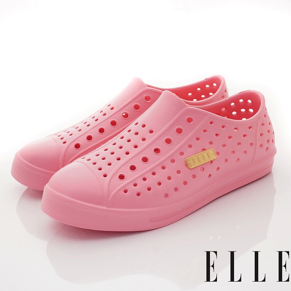 ELLE - 台灣製洞洞輕便鞋(中大童段)-休閒鞋-粉