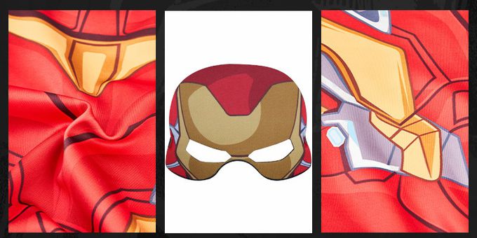 卡通造型運動套裝(送面具）-卡通人物鋼鐵人-黃+紅