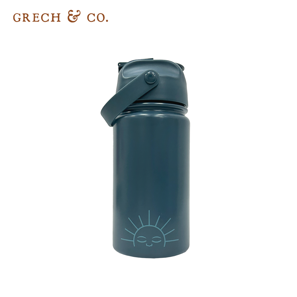 丹麥Grech&Co. - 不鏽鋼吸管水壺-海霧藍 (420ml)